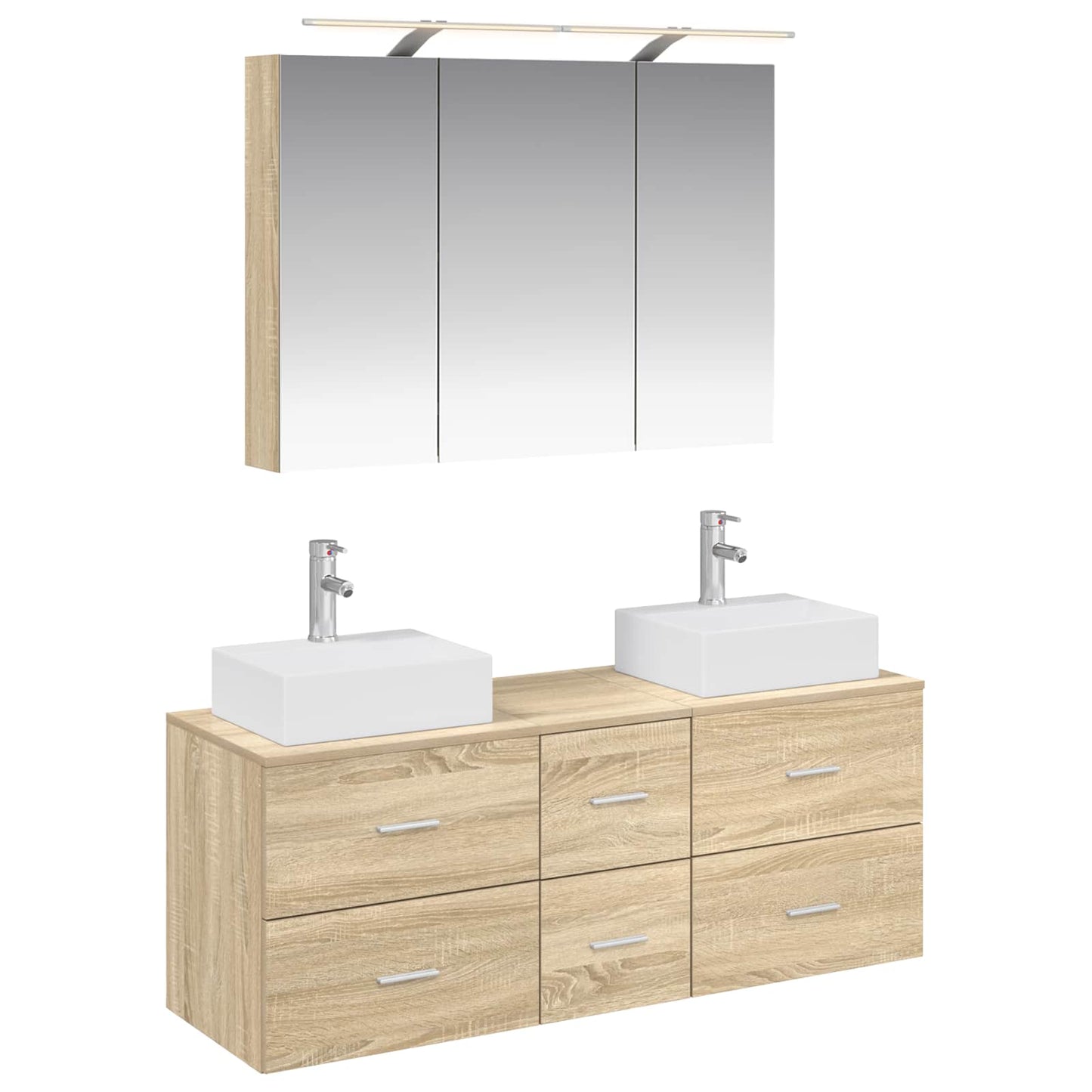 vidaXL Bathroom Furniture Set 4 pcs Sonoma Oak