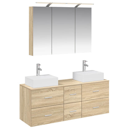 vidaXL Bathroom Furniture Set 4 pcs Sonoma Oak