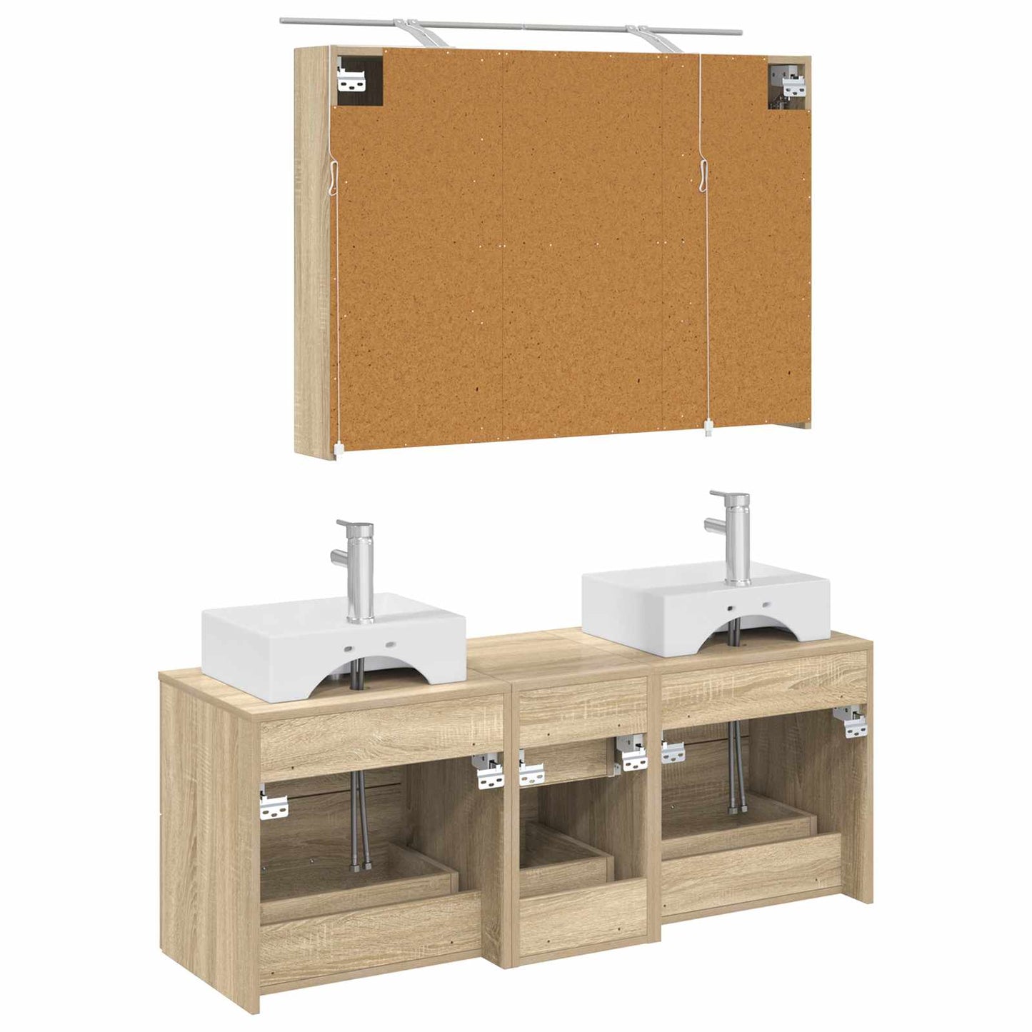 vidaXL Bathroom Furniture Set 4 pcs Sonoma Oak