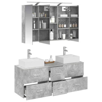 vidaXL Bathroom Furniture Set 4 pcs Concrete Grey