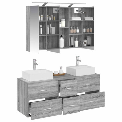vidaXL Bathroom Furniture Set 4 pcs Grey Sonoma