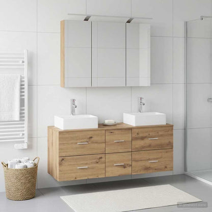 vidaXL Bathroom Furniture Set 4 pcs Artisan Oak