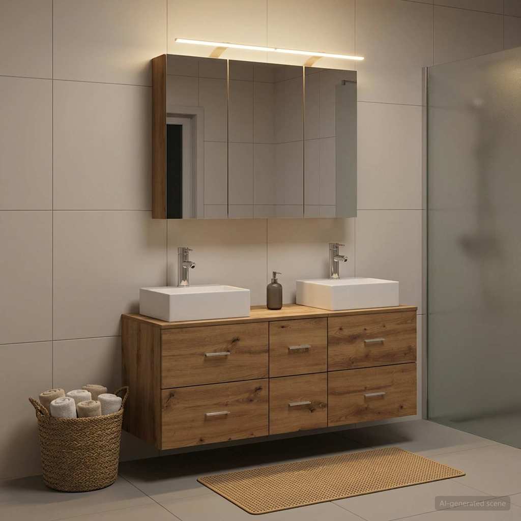vidaXL Bathroom Furniture Set 4 pcs Artisan Oak