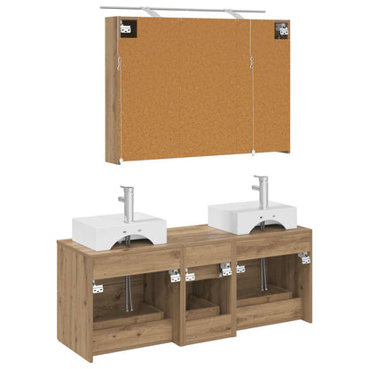 vidaXL Bathroom Furniture Set 4 pcs Artisan Oak