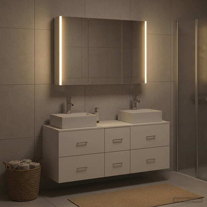 vidaXL Bathroom Furniture Set 4 pcs White Engineered Wood and Glass