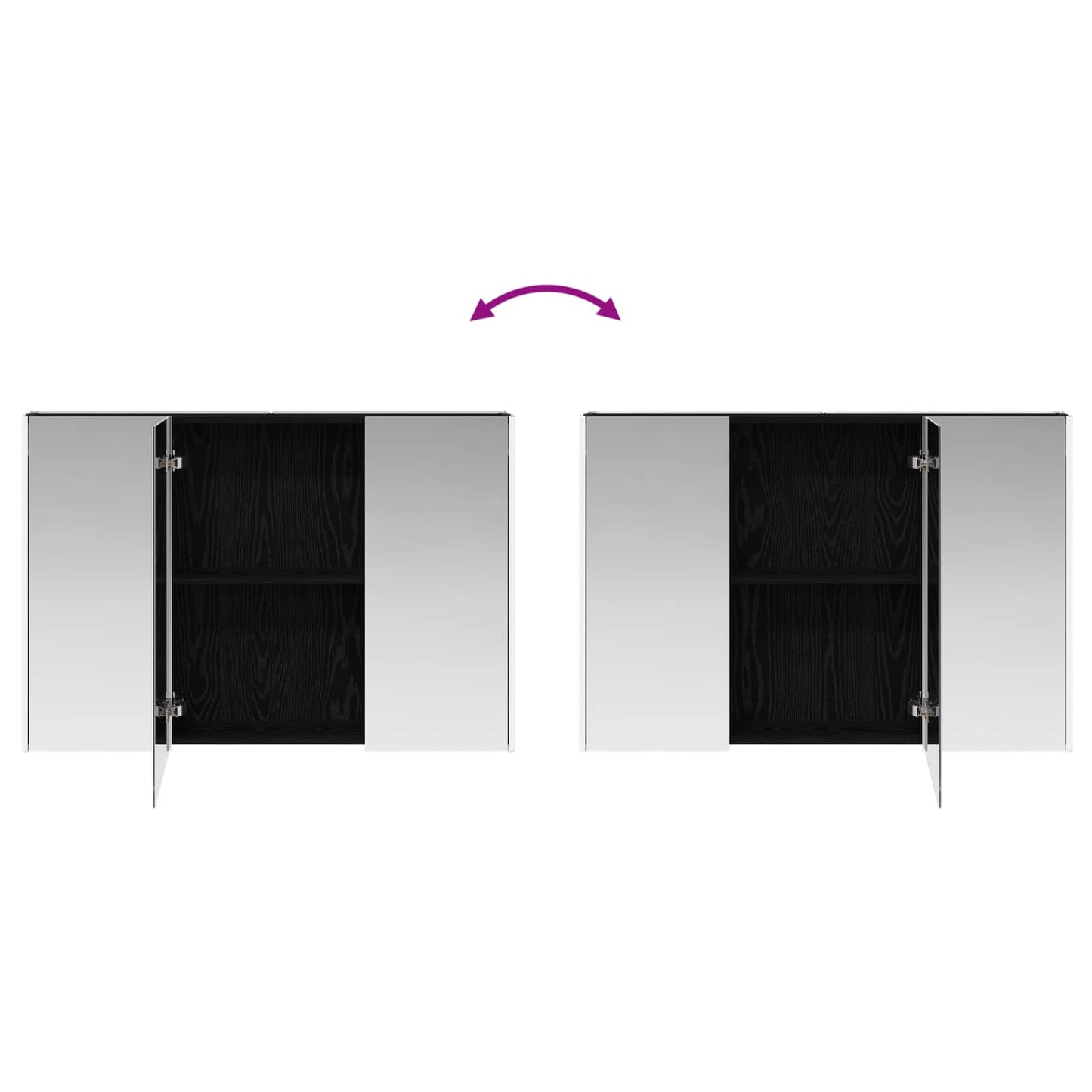 vidaXL Bathroom Furniture Set 4 pcs Black Oak