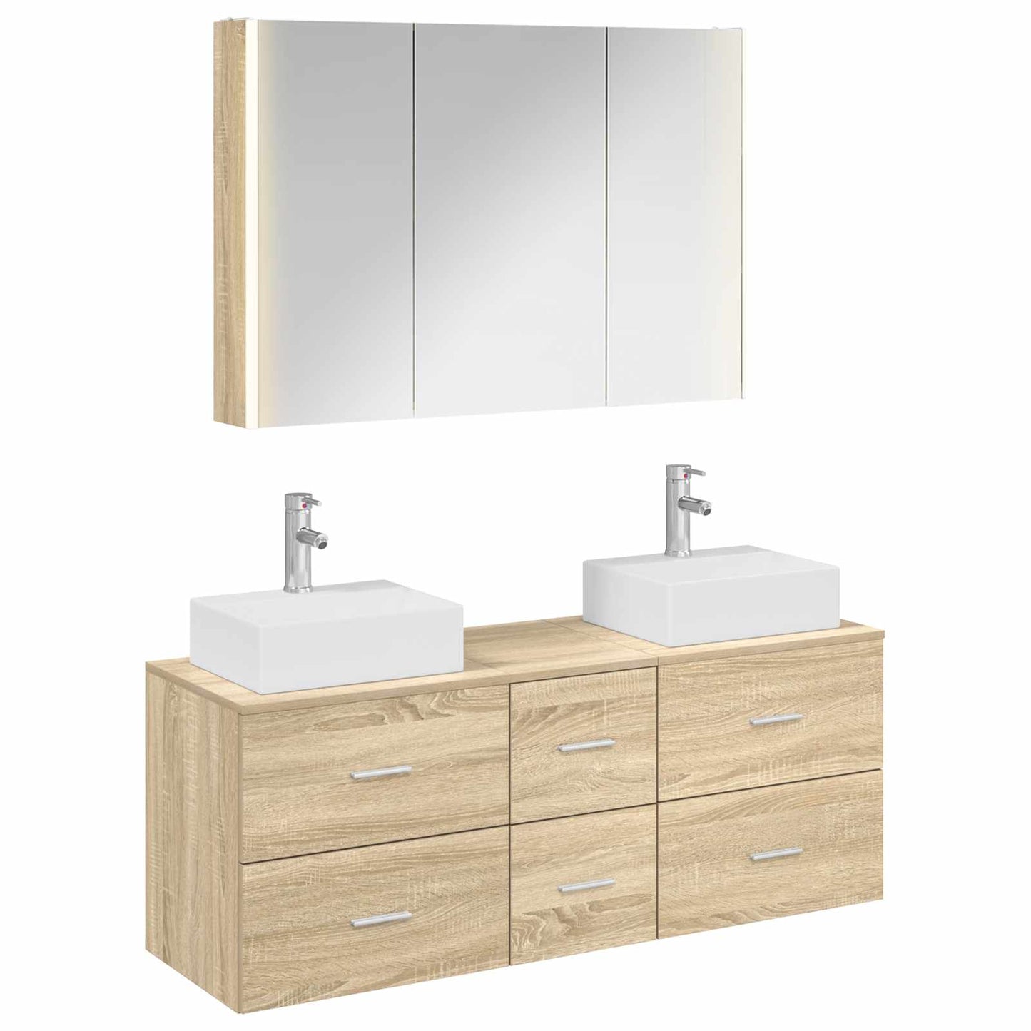 vidaXL Bathroom Furniture Set 4 pcs Sonoma Oak