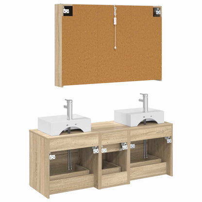 vidaXL Bathroom Furniture Set 4 pcs Sonoma Oak