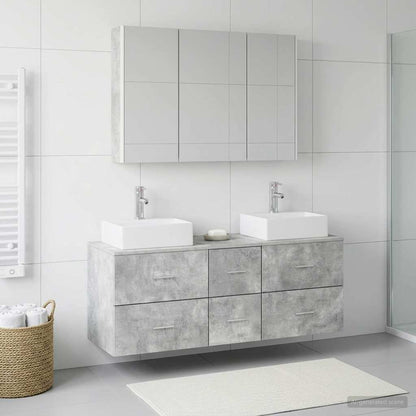 vidaXL Bathroom Furniture Set 4 pcs Concrete Grey