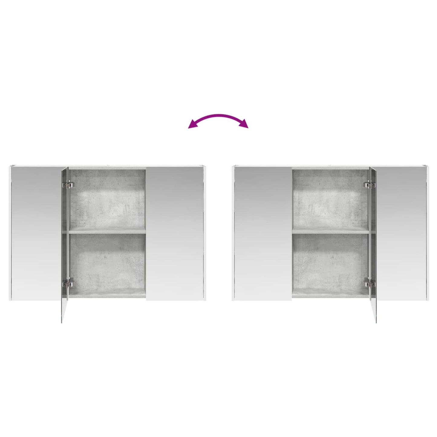 vidaXL Bathroom Furniture Set 4 pcs Concrete Grey