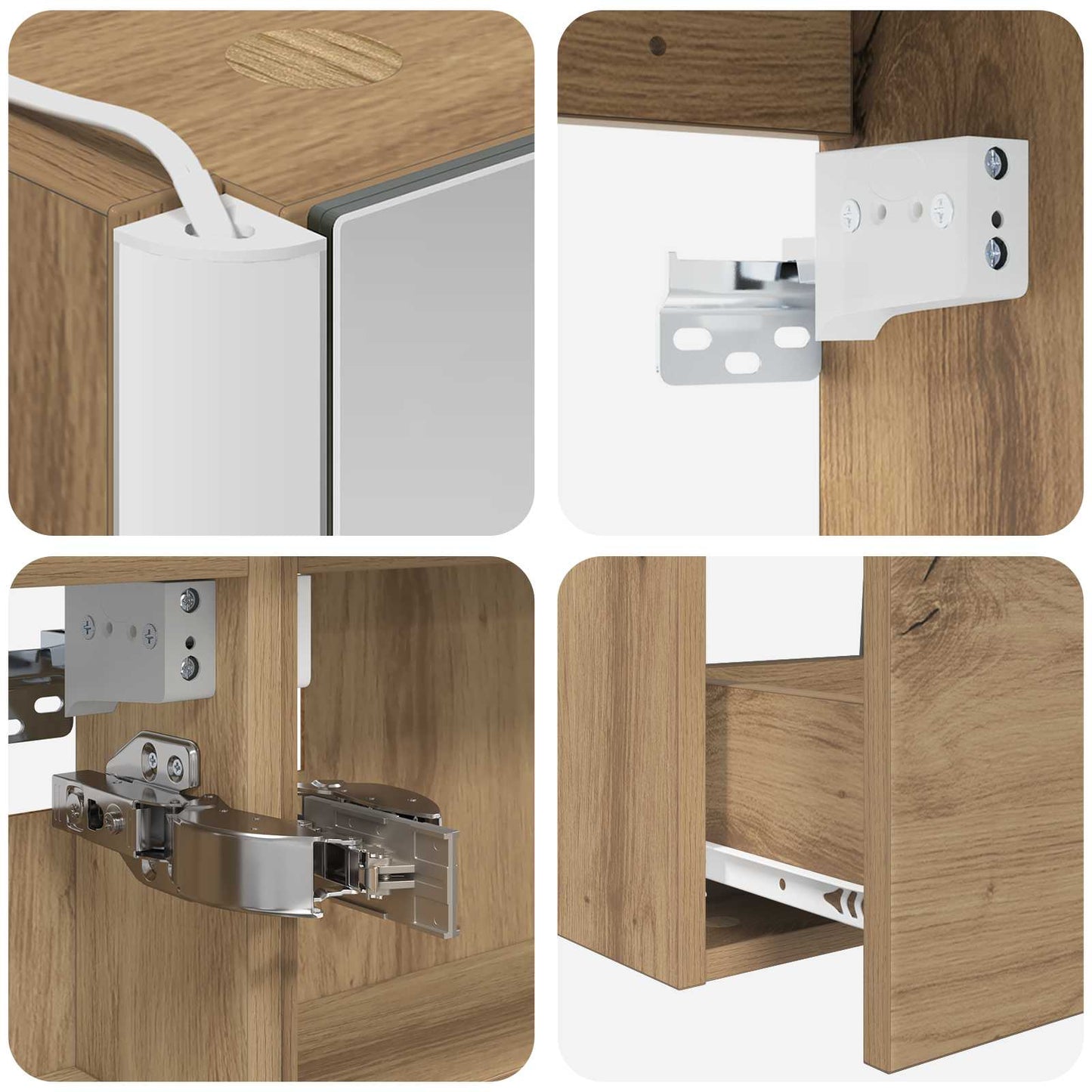 vidaXL Bathroom Furniture Set 4 pcs Artisan Oak