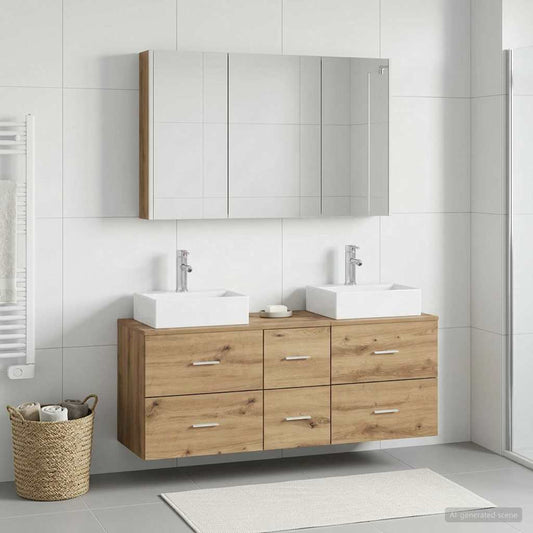 vidaXL Bathroom Furniture Set 4 pcs Artisan Oak