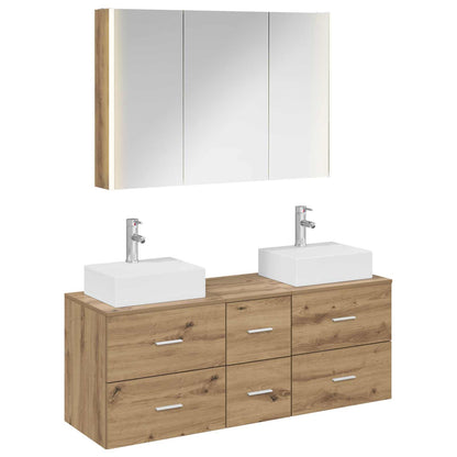 vidaXL Bathroom Furniture Set 4 pcs Artisan Oak