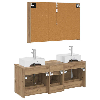 vidaXL Bathroom Furniture Set 4 pcs Artisan Oak