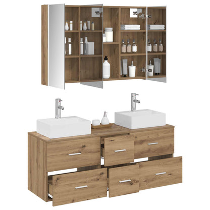 vidaXL Bathroom Furniture Set 4 pcs Artisan Oak