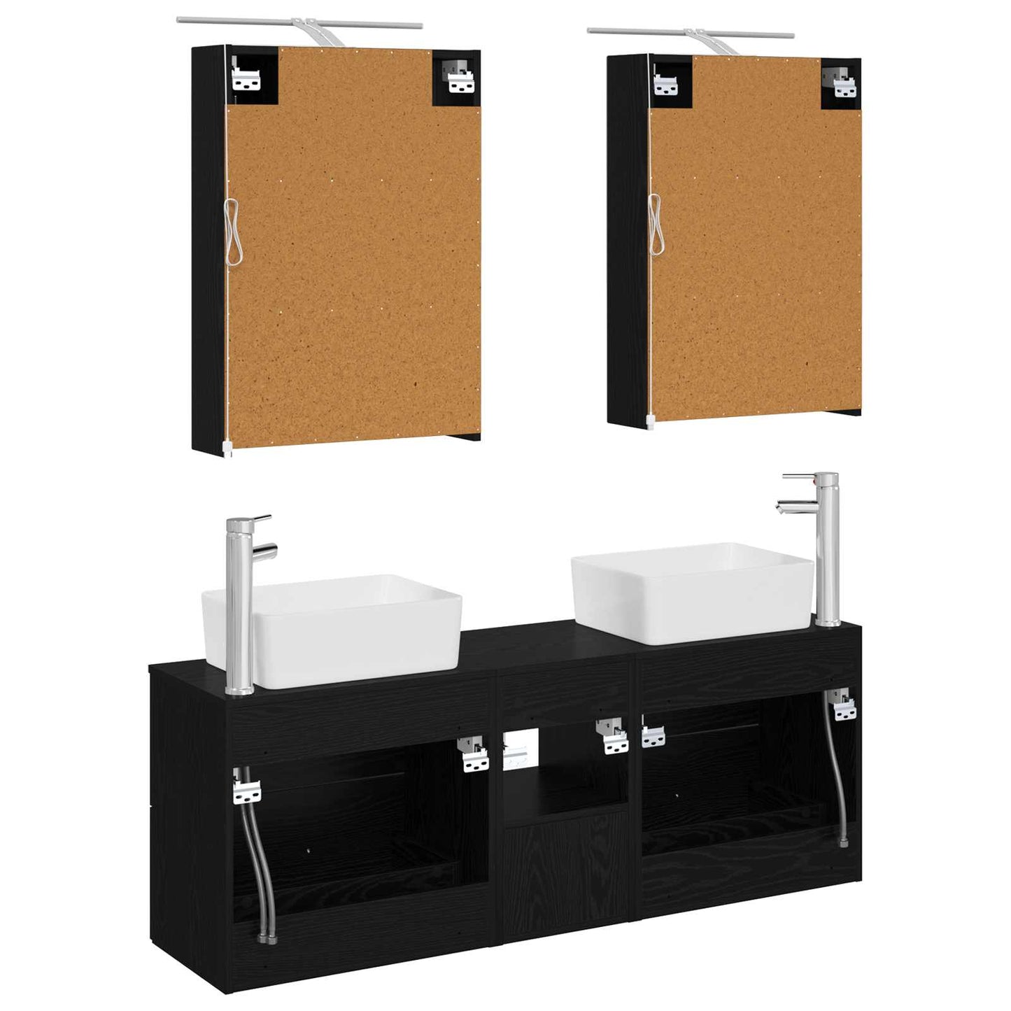 vidaXL Bathroom Furniture Set 5 pcs Black Oak