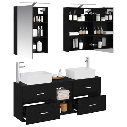 vidaXL Bathroom Furniture Set 5 pcs Black Oak