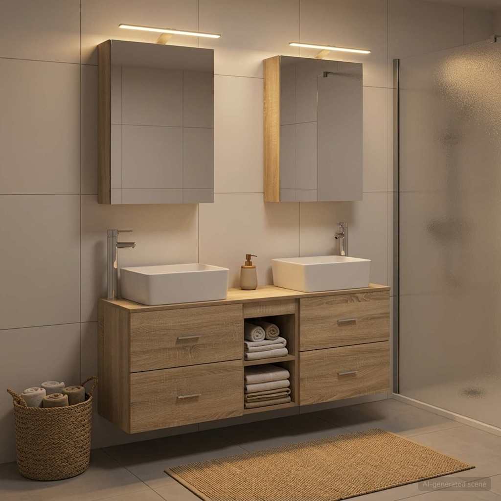 vidaXL Bathroom Furniture Set 5 pcs Sonoma Oak