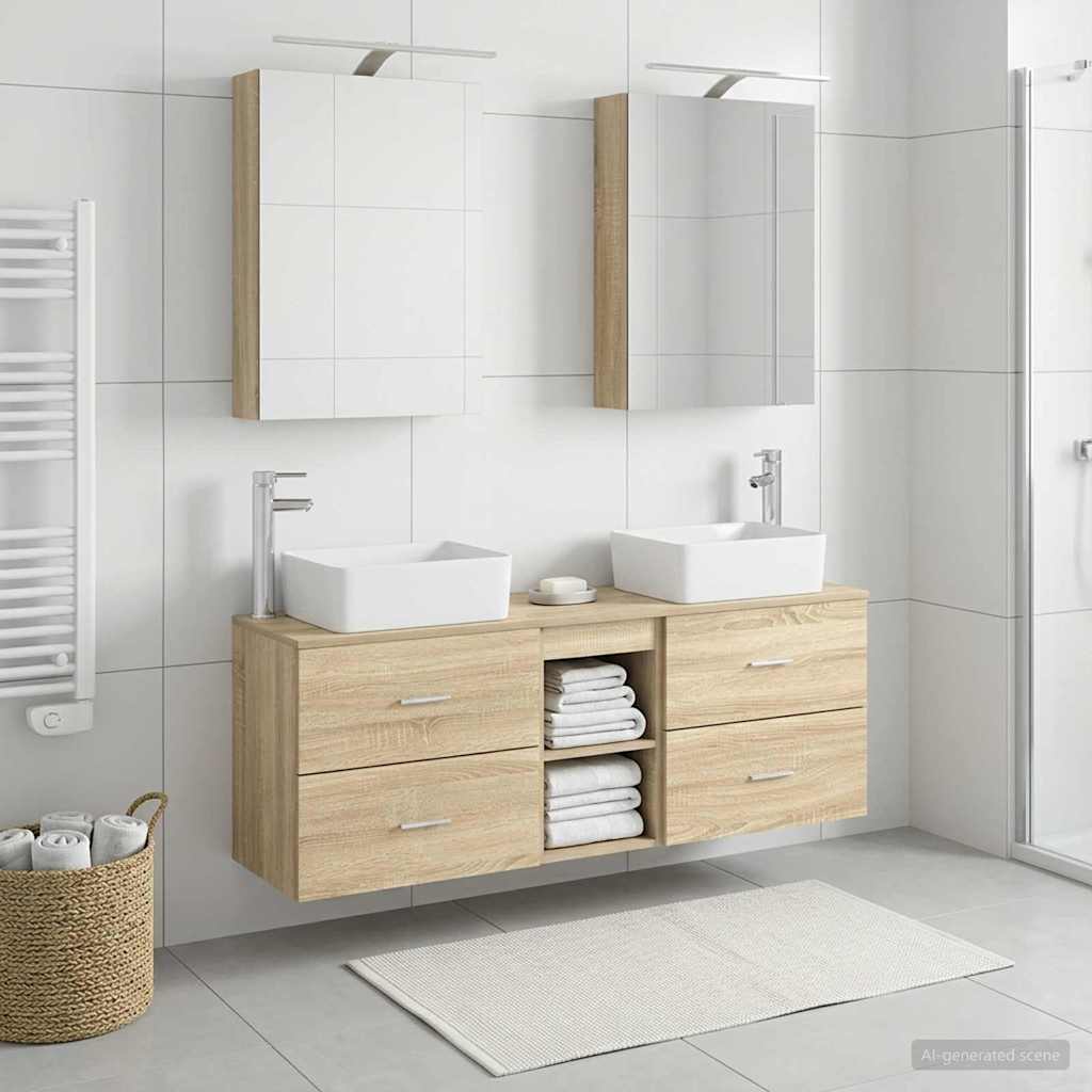 vidaXL Bathroom Furniture Set 5 pcs Sonoma Oak