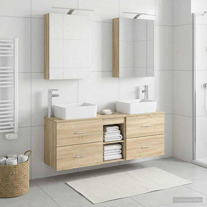 vidaXL Bathroom Furniture Set 5 pcs Sonoma Oak