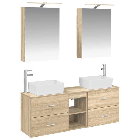 vidaXL Bathroom Furniture Set 5 pcs Sonoma Oak