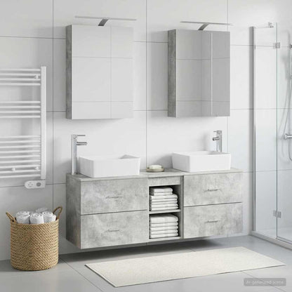 vidaXL Bathroom Furniture Set 5 pcs Concrete Grey