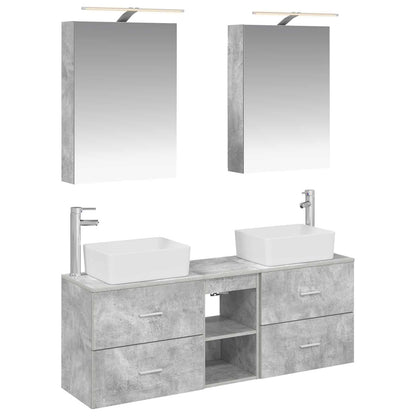 vidaXL Bathroom Furniture Set 5 pcs Concrete Grey