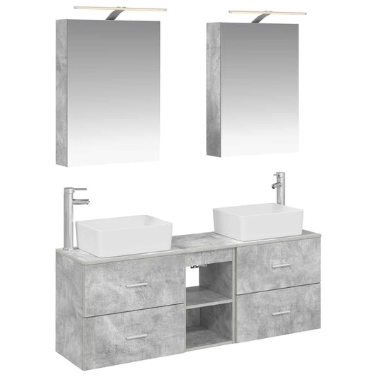 vidaXL Bathroom Furniture Set 5 pcs Concrete Grey