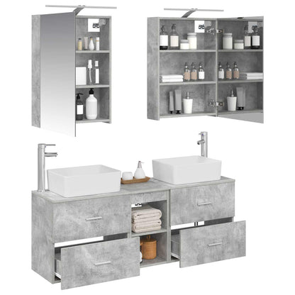 vidaXL Bathroom Furniture Set 5 pcs Concrete Grey