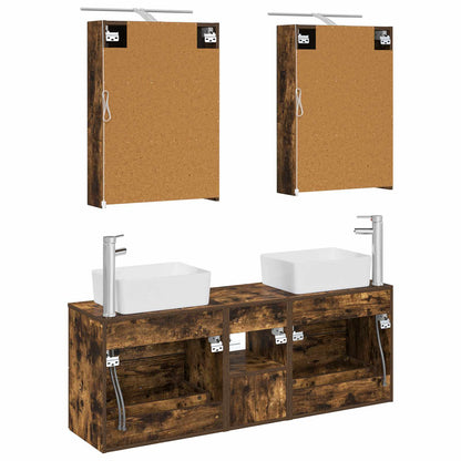 vidaXL Bathroom Furniture Set 5 pcs Smoked Oak