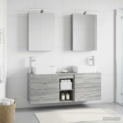 vidaXL Bathroom Furniture Set 5 pcs Grey Sonoma
