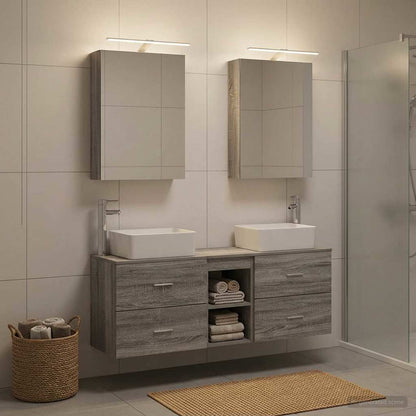 vidaXL Bathroom Furniture Set 5 pcs Grey Sonoma