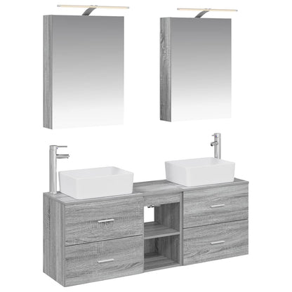 vidaXL Bathroom Furniture Set 5 pcs Grey Sonoma