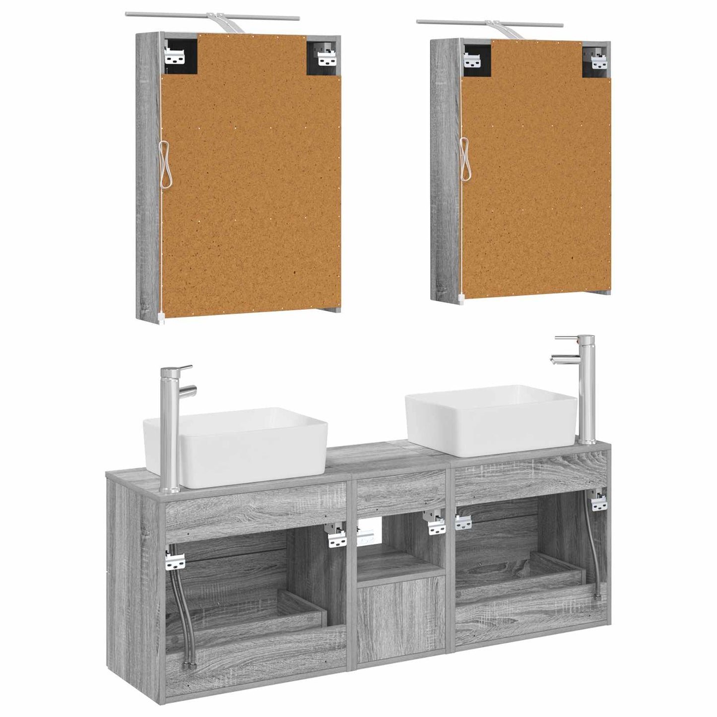 vidaXL Bathroom Furniture Set 5 pcs Grey Sonoma