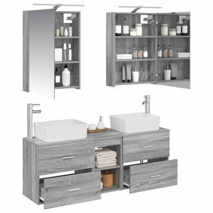 vidaXL Bathroom Furniture Set 5 pcs Grey Sonoma