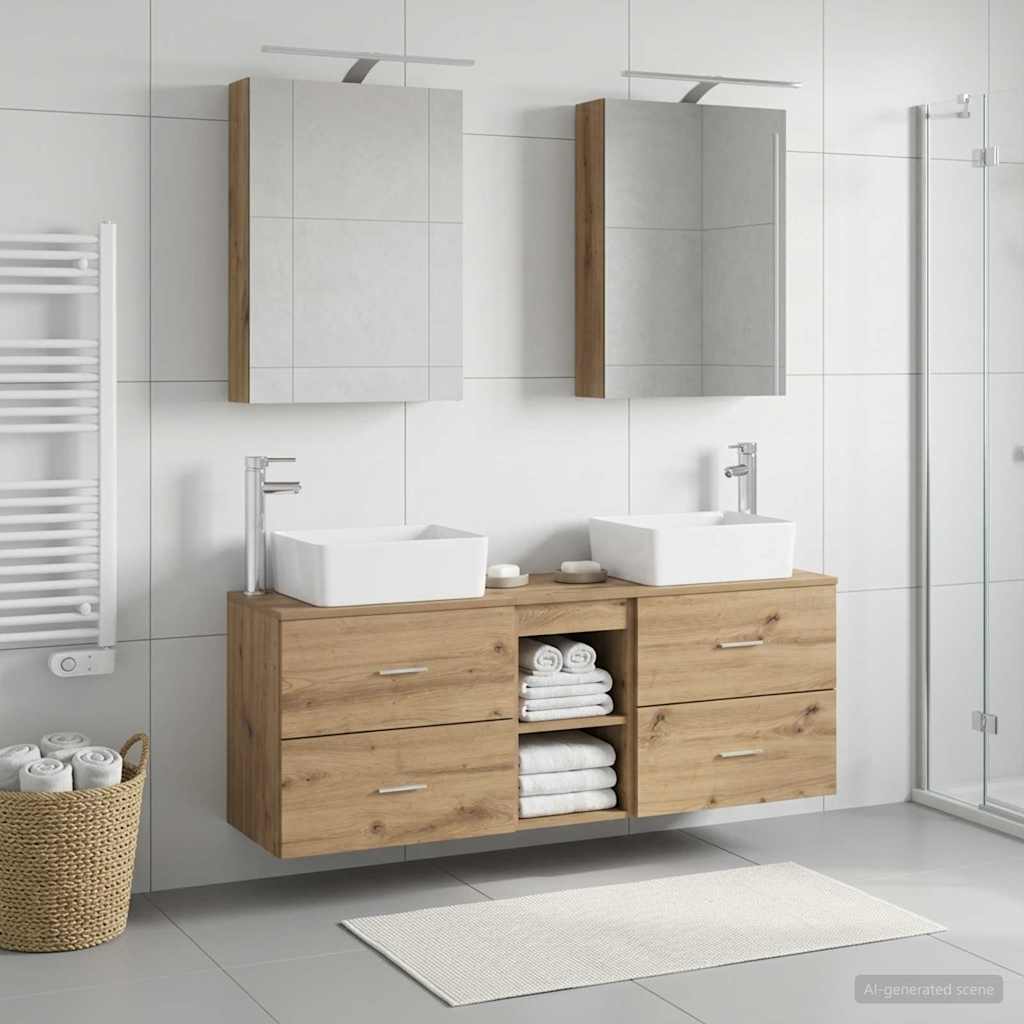 vidaXL Bathroom Furniture Set 5 pcs Artisan Oak