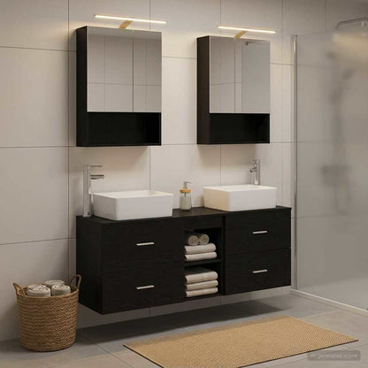 vidaXL Bathroom Furniture Set 5 pcs Black Oak