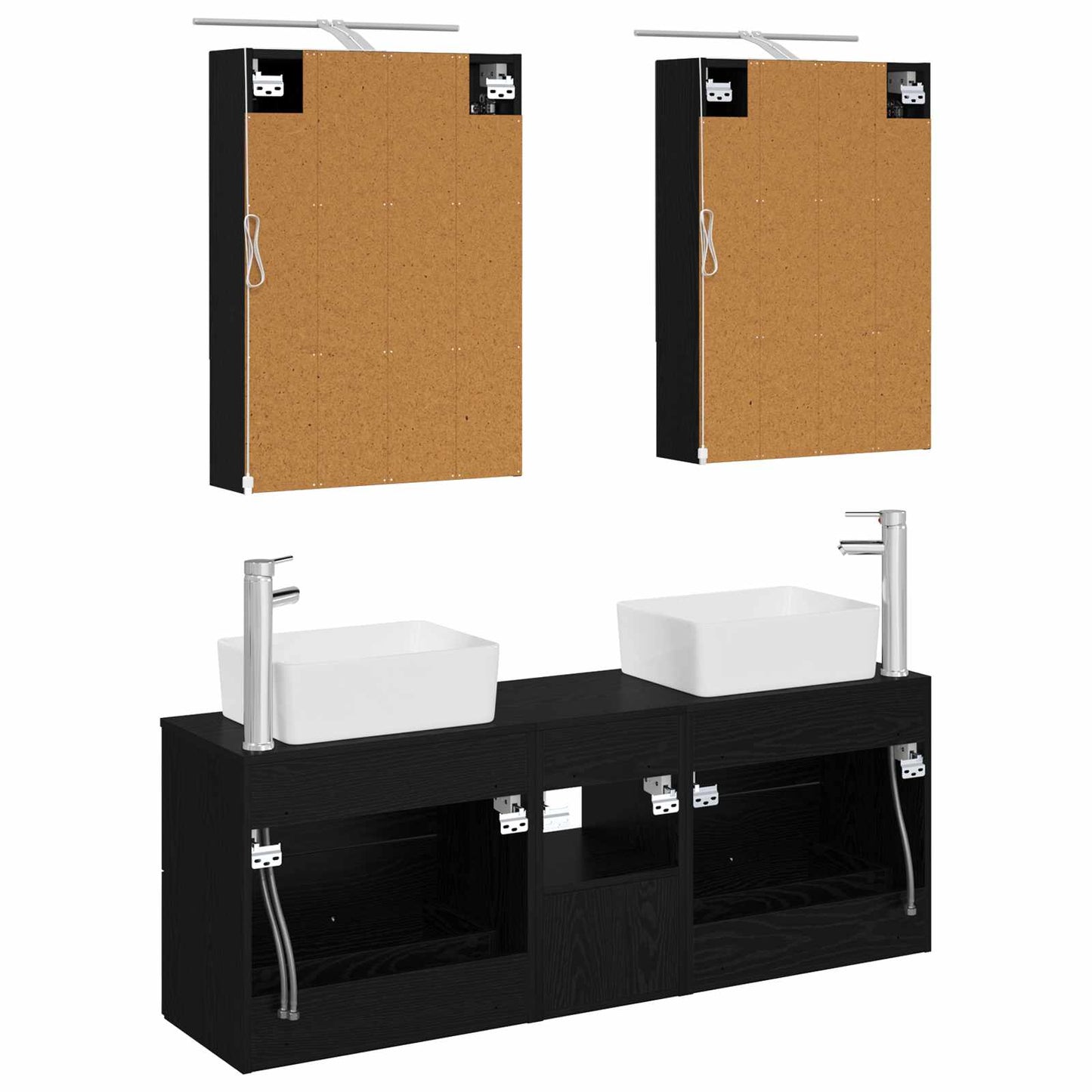 vidaXL Bathroom Furniture Set 5 pcs Black Oak