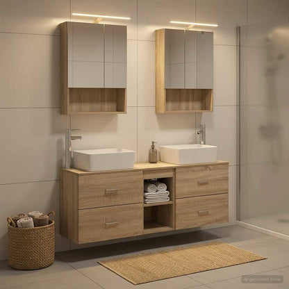 vidaXL Bathroom Furniture Set 5 pcs Sonoma Oak
