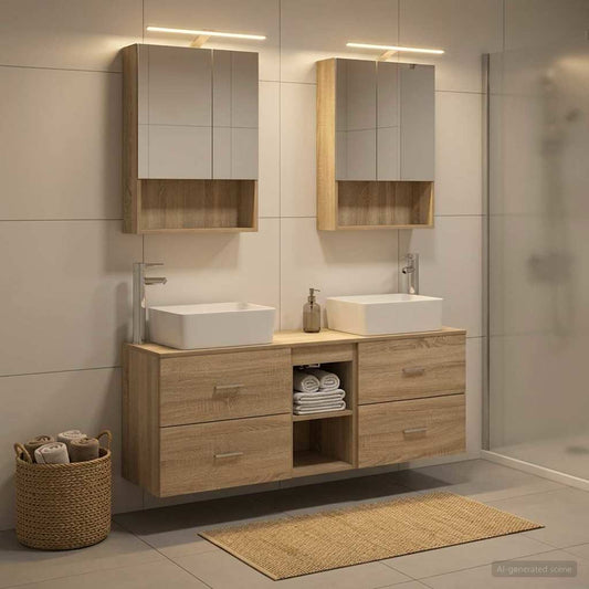 vidaXL Bathroom Furniture Set 5 pcs Sonoma Oak