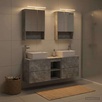 vidaXL Bathroom Furniture Set 5 pcs Concrete Grey