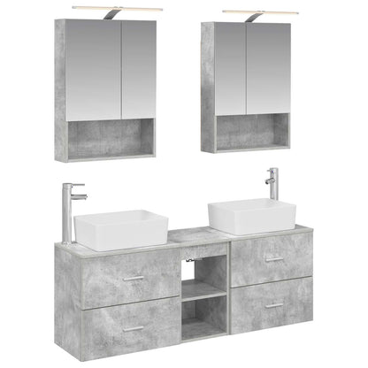 vidaXL Bathroom Furniture Set 5 pcs Concrete Grey
