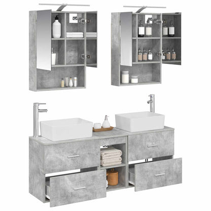 vidaXL Bathroom Furniture Set 5 pcs Concrete Grey