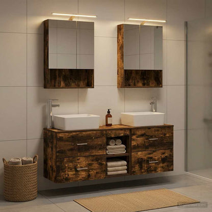 vidaXL Bathroom Furniture Set 5 pcs Smoked Oak
