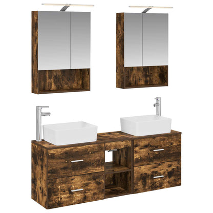 vidaXL Bathroom Furniture Set 5 pcs Smoked Oak