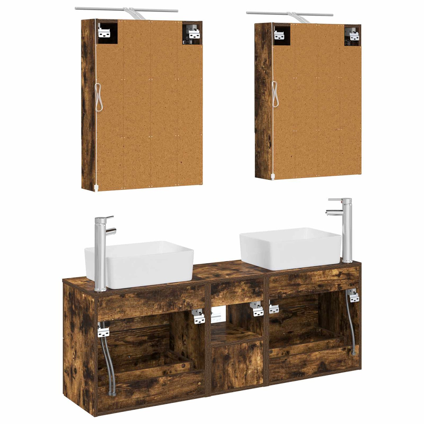 vidaXL Bathroom Furniture Set 5 pcs Smoked Oak
