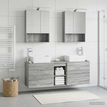 vidaXL Bathroom Furniture Set 5 pcs Grey Sonoma