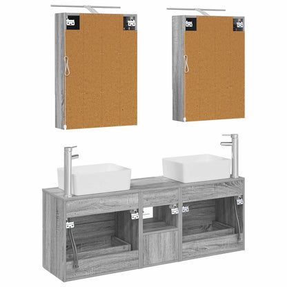 vidaXL Bathroom Furniture Set 5 pcs Grey Sonoma
