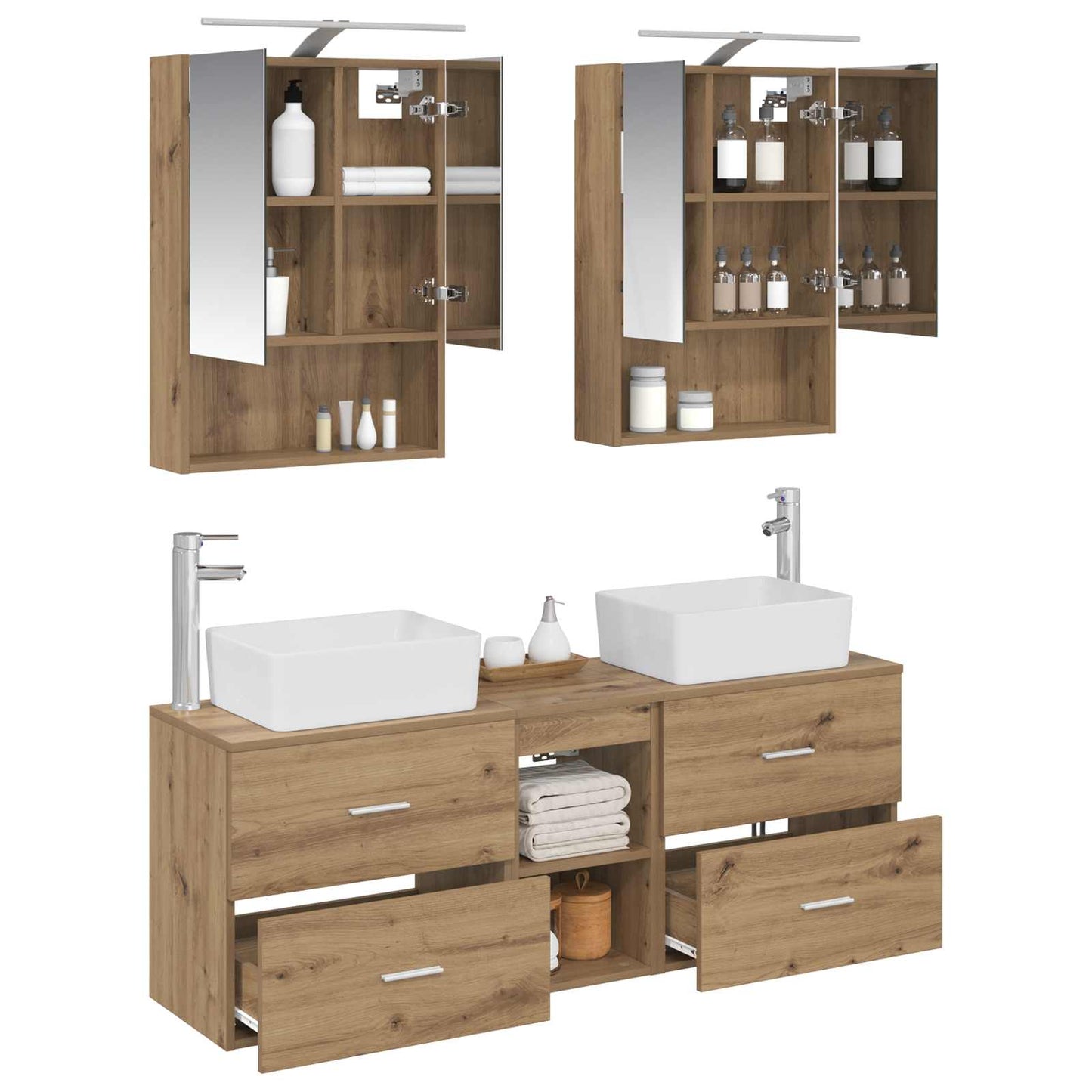 vidaXL Bathroom Furniture Set 5 pcs Artisan Oak