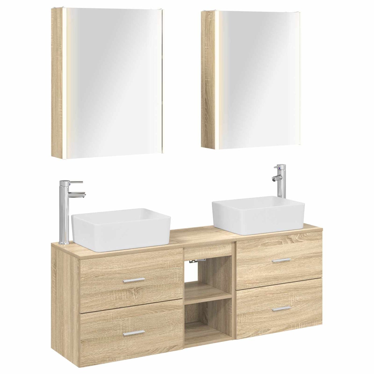 vidaXL Bathroom Furniture Set 5 pcs Sonoma Oak